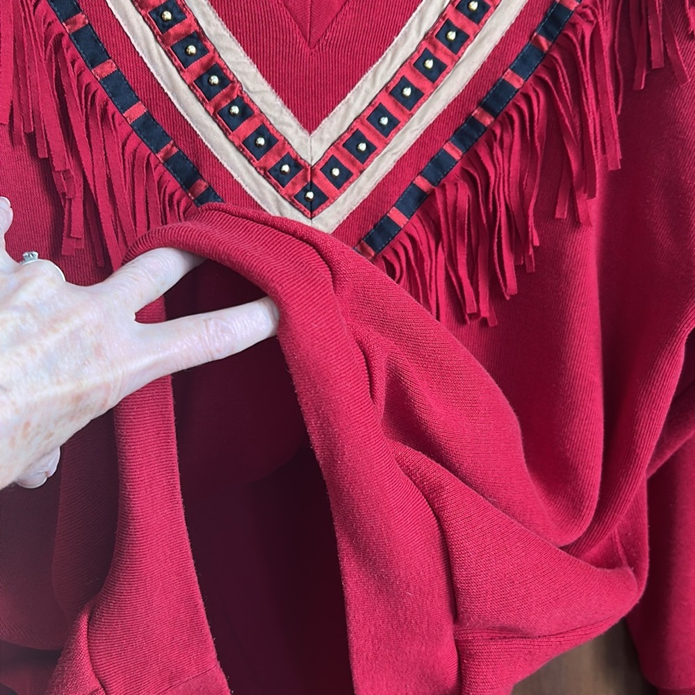 80s Fringed Studded Sweatshirt L/XL - Picture 6 of 8